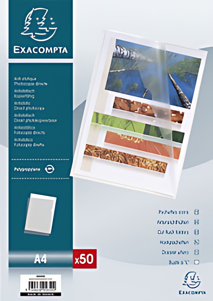 EXACOMPTA Pochette coin, A4, PP 0,12 mm, transparent grainé