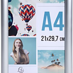 EXACOMPTA Cadre porte-affiche en aluminium, A4, argent