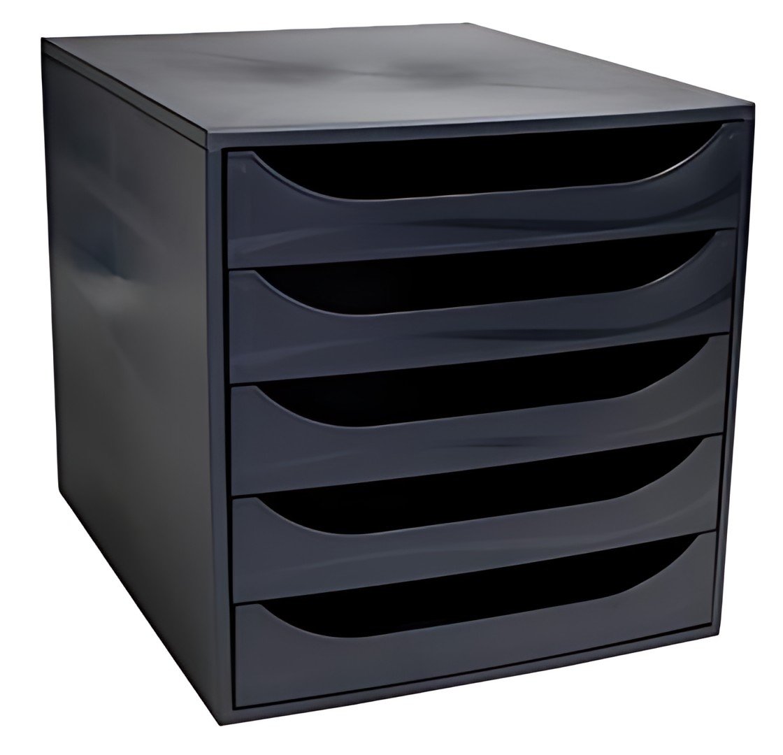 EXACOMPTA Module de classement ECOBOX, 5 tiroirs, noir/noir
