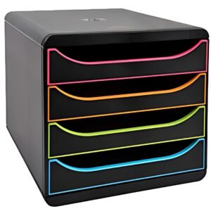 EXACOMPTA Module de classement BIG-BOX, 4 tiroirs, arlequin