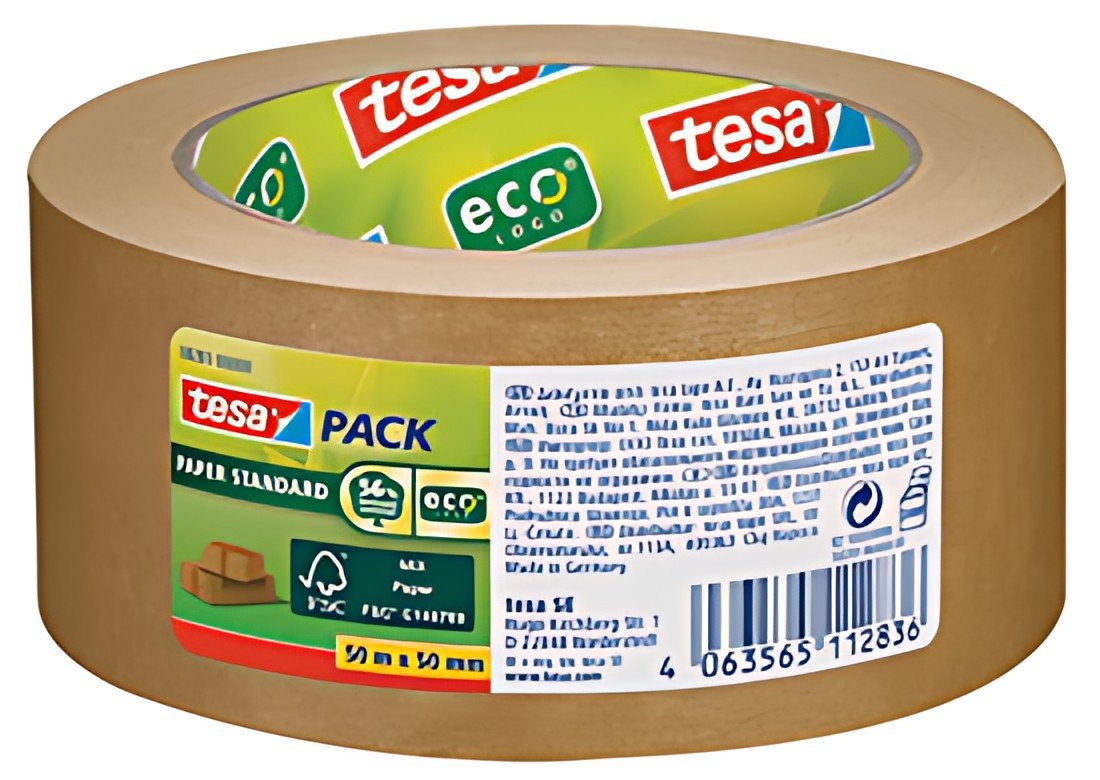 tesapack Ruban adhésif d'emballage PAPER ecoLogo, 50mm x 50m