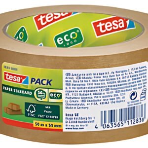 tesapack Ruban adhésif d'emballage PAPER ecoLogo, 38mm x 25m