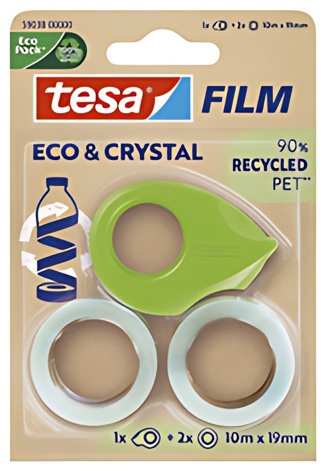 tesa Film ruban adhésif ECO & CRYSTAL + dévidoir, blister