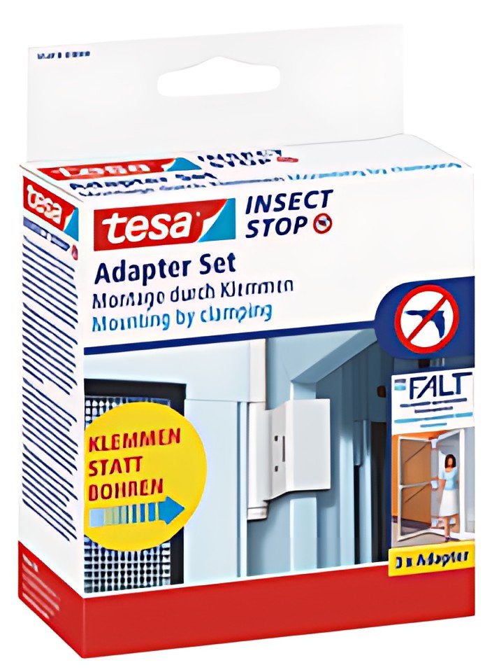 tesa Adaptateur pour moustiquaire de porte ALU FALT, blanc