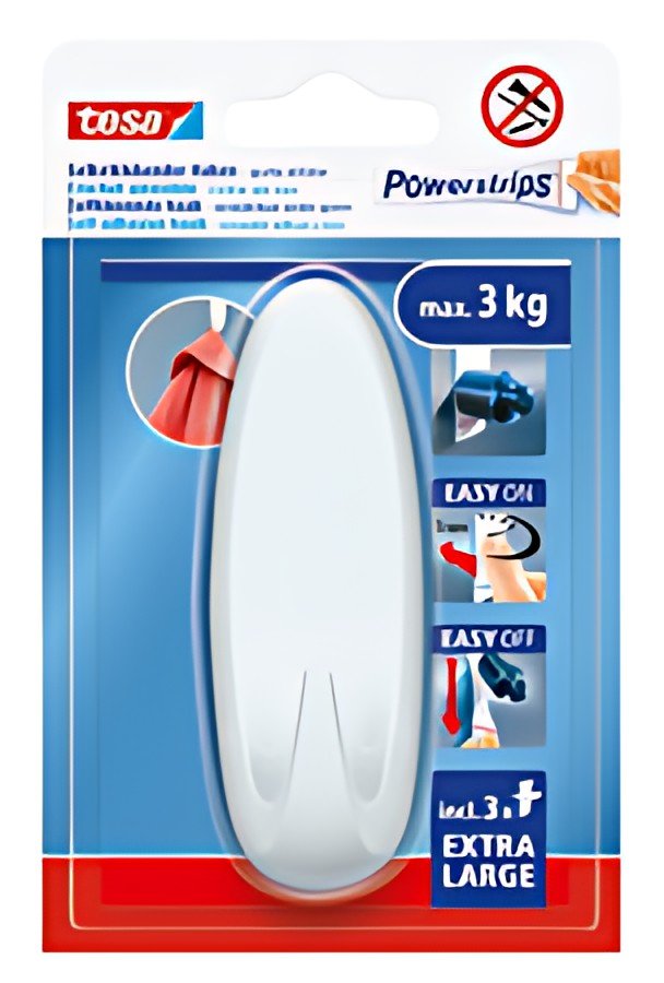 tesa Crochet Powerstrips EXTRA LARGE ovale, blanc