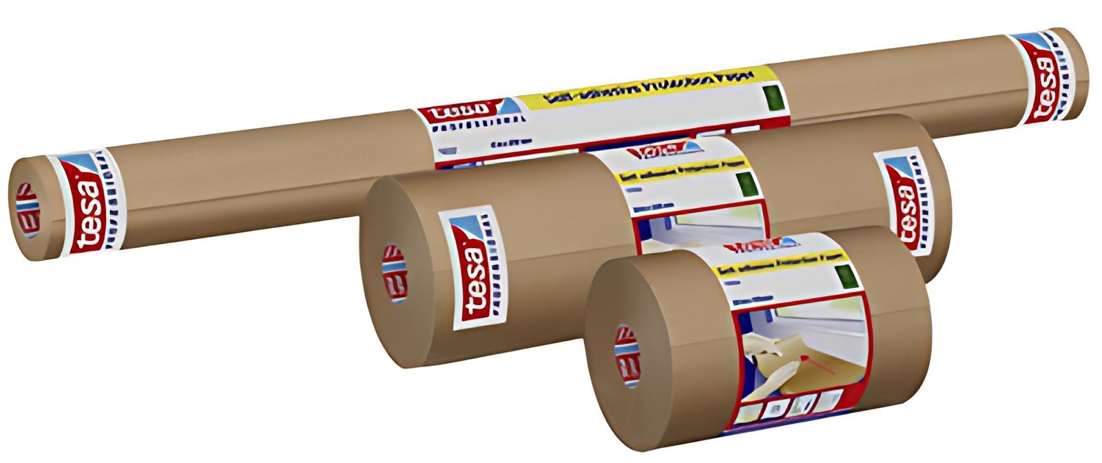 tesa Papier de protection, autocollant, 300mm x 50m, marron