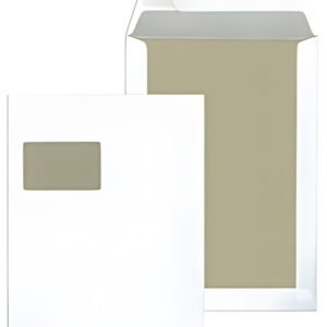 Pochettes arrières en carton MAILmedia C4, avec fenêtre, blanc