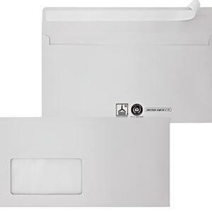 MAILmedia Enveloppes recyclées, format long, auto-adhésif