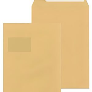 Sac postal MAILmedia adhésif C4, avec fenêtre, marron
