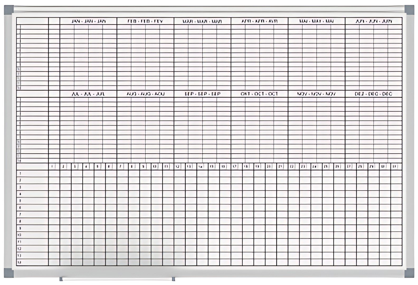 MAUL Tableau de planing mensuel/annuel,(L)900x(P)600mm