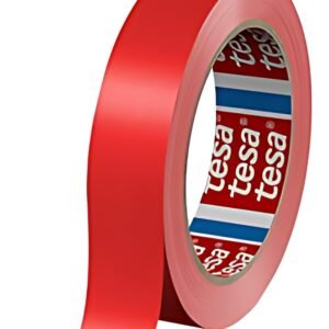 tesa Ruban adhésif d'emballage 60404, 19 mm x 66 m, rouge
