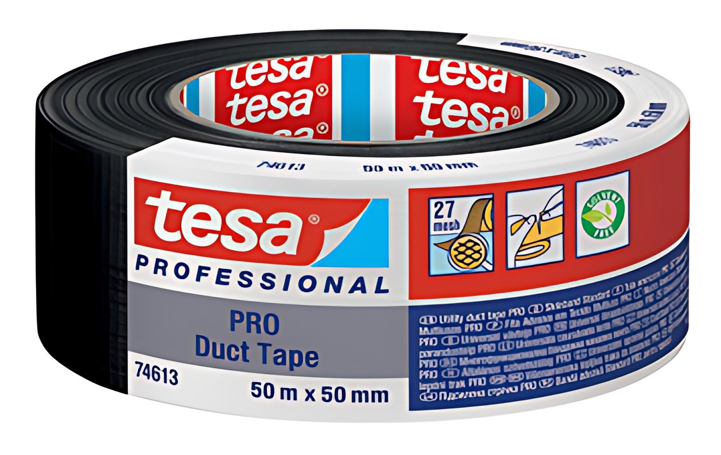tesa Ruban toilé Duct Tape PRO, 50 mm x 50 m, noir
