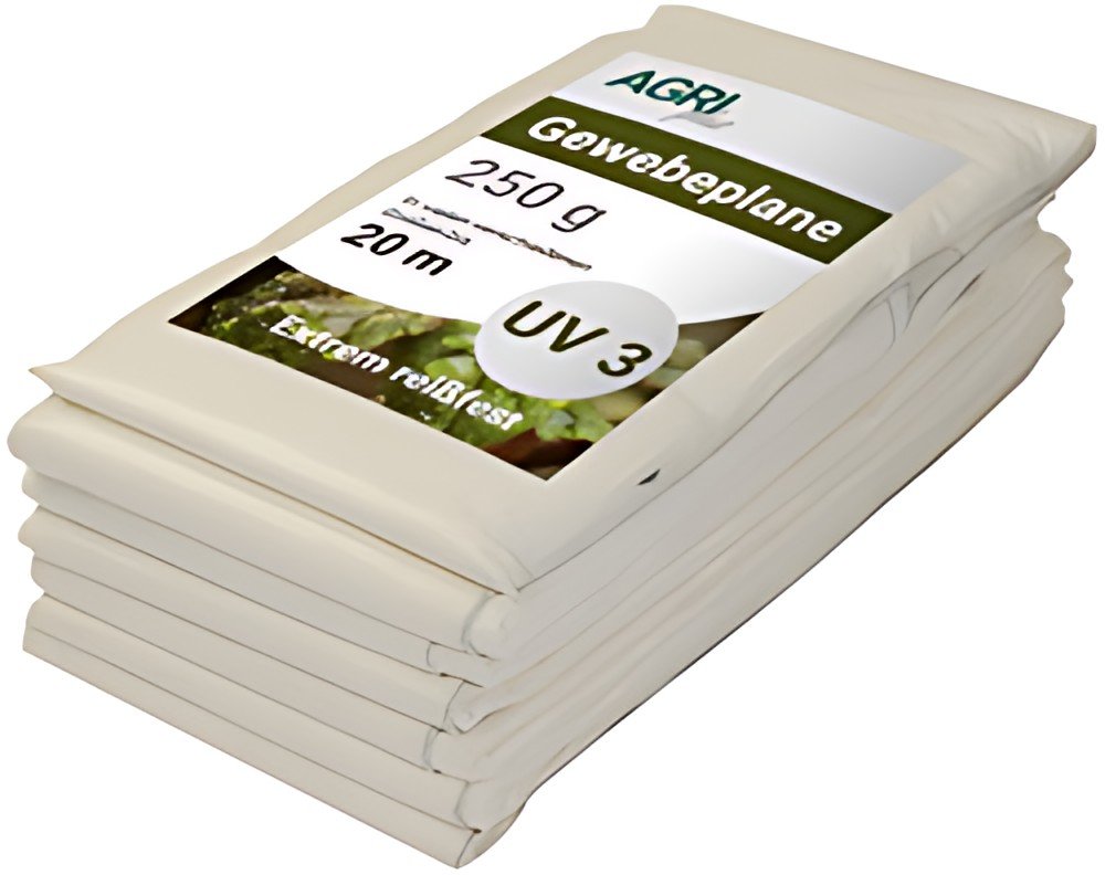 AGRIplus Bâche toile avec oeillets, 8x10 m, 250 g/m2, blanc