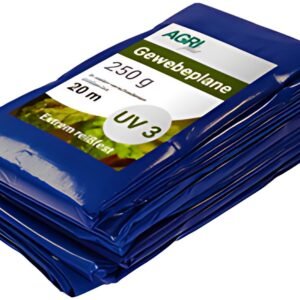 AGRIplus Bâche toile avec oeillets, 8 x 10 m, 250 g/m2, bleu