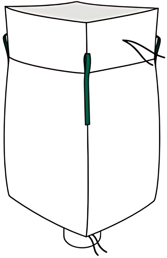 dm-folien Big Bag avec jupe & goulotte, 900 x 900 mm, blanc