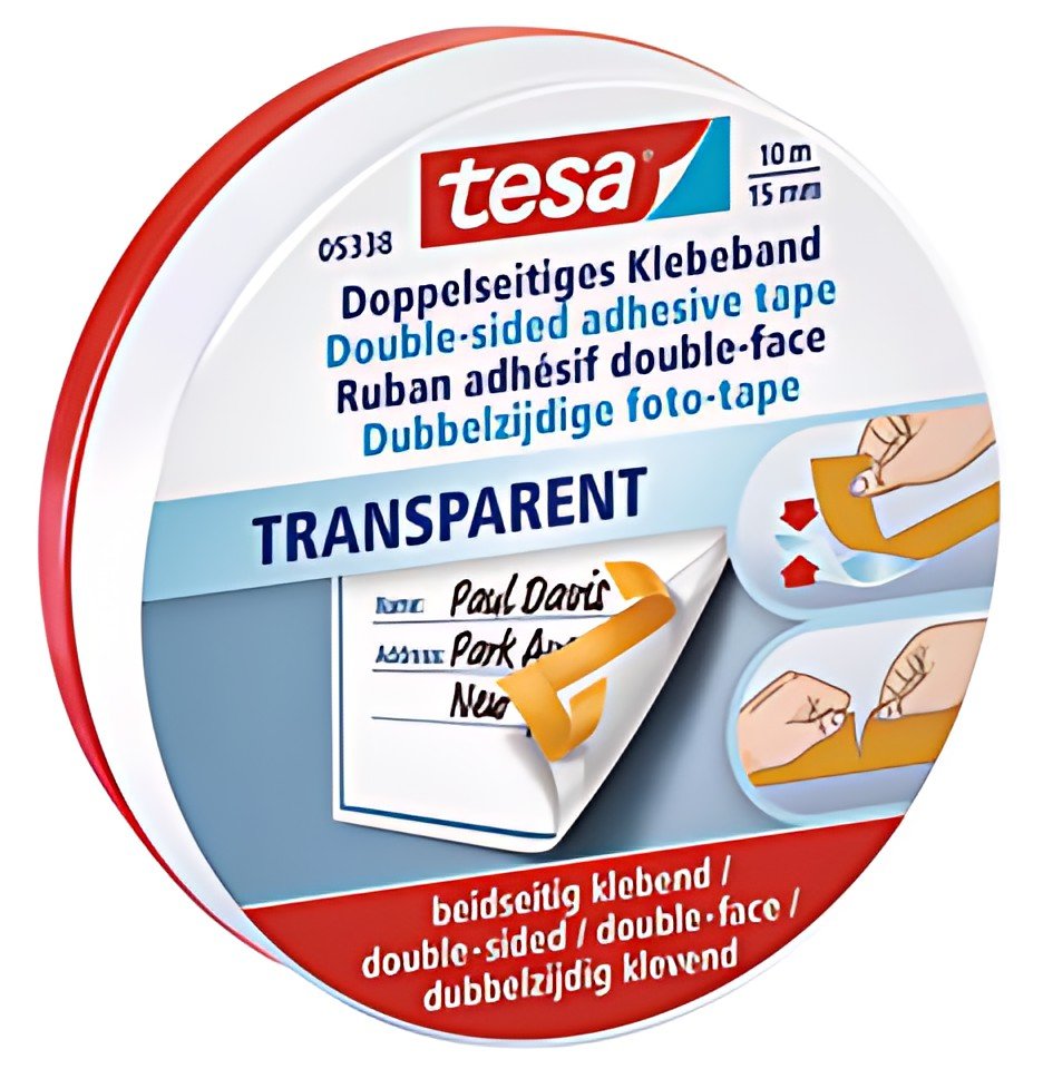 tesa Ruban adhésif de bricolage double face, 15 mm x 10 m