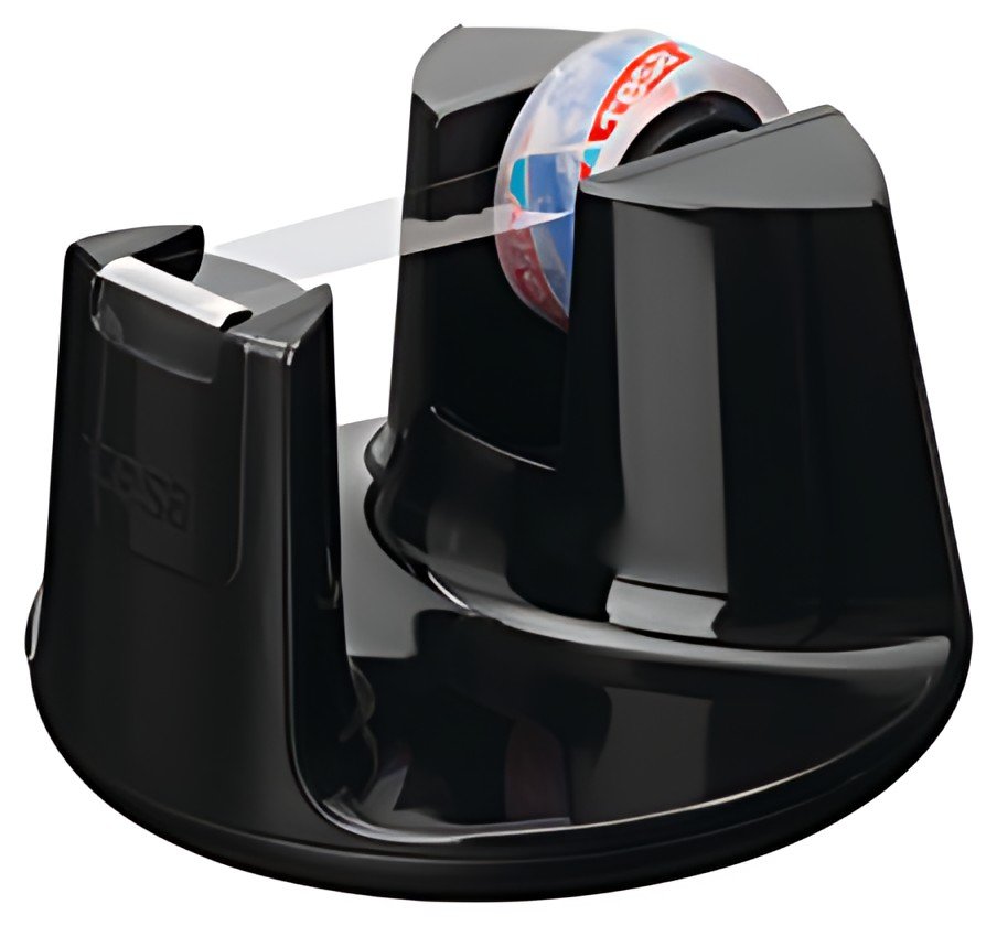 tesa Dévidoir de bureau Easy Cut Compact, équipé, noir