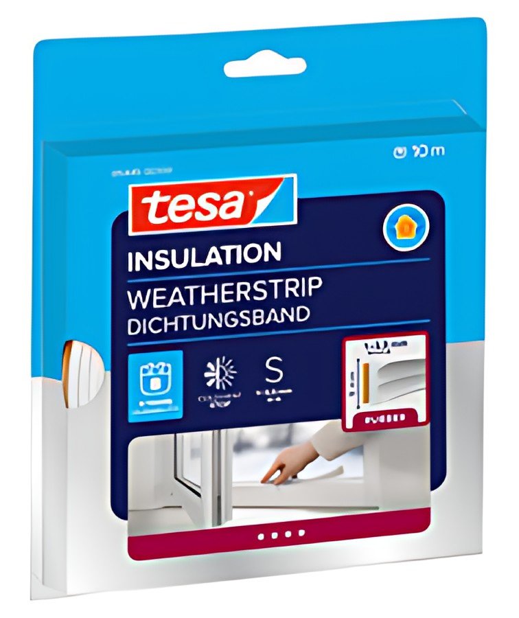 tesa INSULATION Ruban de calfeutrage S, 9 mm x 10 m, blanc