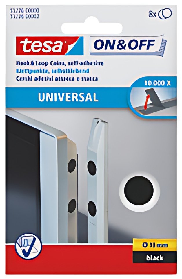tesa On & Off Pastilles adhésives, set de 8, diamètre: 16 mm