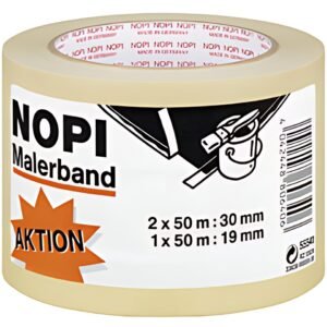 NOPI Ruban de masquage en papier crêpe, lot promo de 2,beige