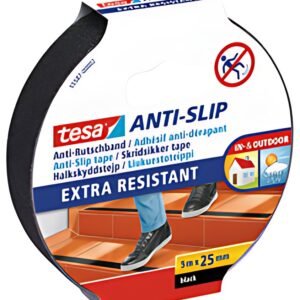 tesa Ruban adhésif anti-dérapant, 25 mm x 5,0 m, noir
