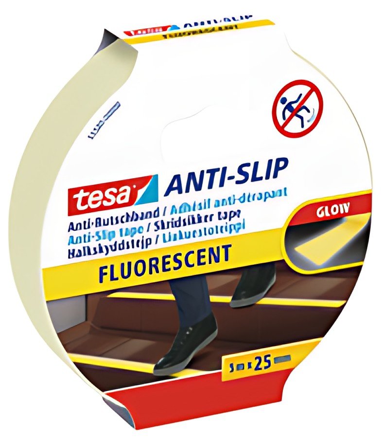 tesa Ruban adhésif anti-dérapant, 25 x 5,0 m, fluorescent