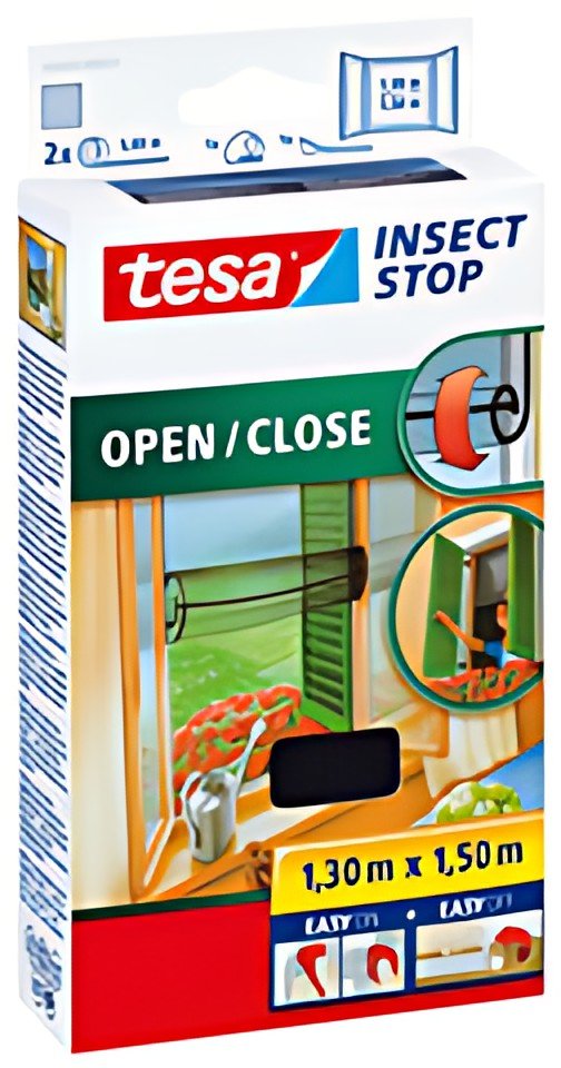 tesa Moustiquaire pour fenêtre OPEN/CLOSE, 1,3 x 1,5 m