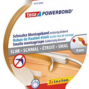 tesa Powerbond Adhésif de montage, étroit, blanc