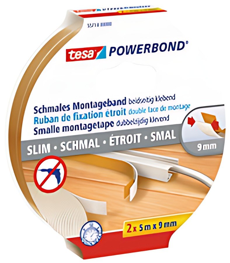 tesa Powerbond Adhésif de montage, étroit, blanc