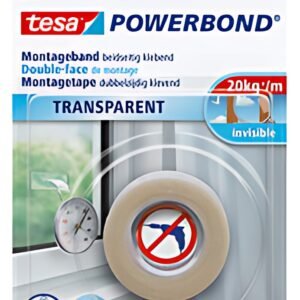 tesa Adhésif double face de montage Powerbond, transparent
