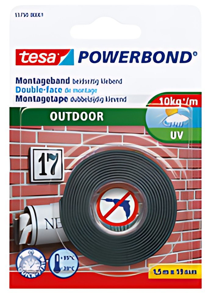 tesa Adhésif de montage Powerbond OUTDOOR, 19 mm x 5 m