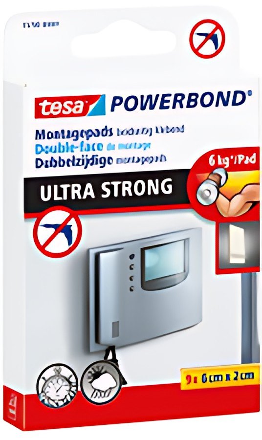 tesa Pastilles adhésives Powerbond double face, 20 x 60 mm