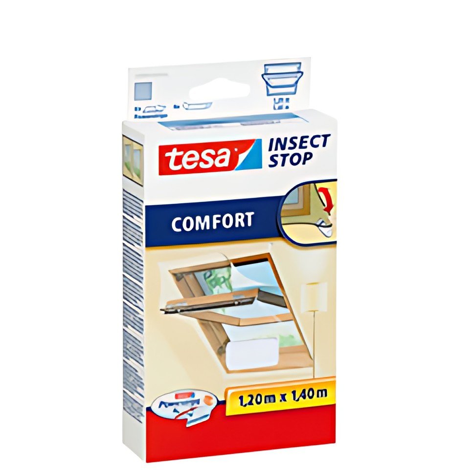 tesa Moustiquaire COMFORT pour fenêtre de toit, 1,20 x 1,40m