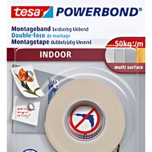 tesa Powerband Adhésif de montage INDOOR, 19 mm x 1,5 m