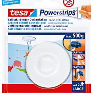 tesa Powerstrips Crochet adhésif pour plafond, blanc