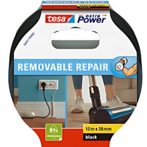 tesa Ruban adhésif toilé extra Power REMOVABLE REPAIR, noir