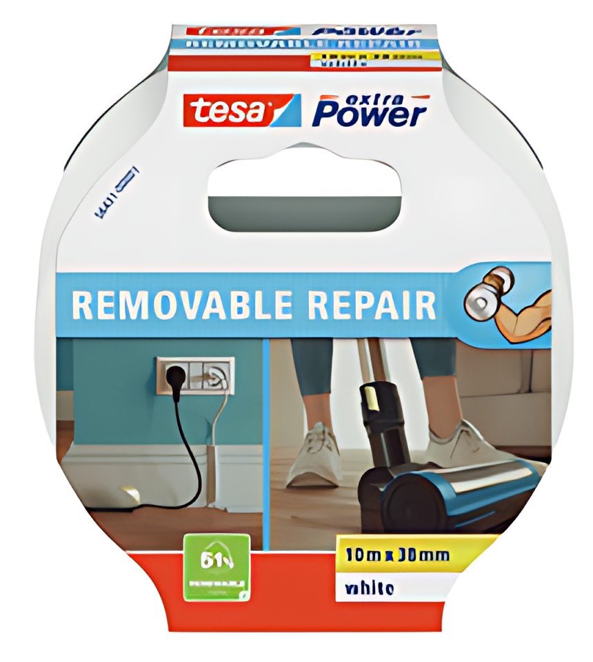 tesa Ruban adhésif toilé extra Power REMOVABLE REPAIR, blanc