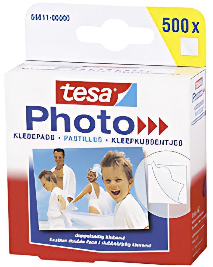 tesa Photo Pastilles adhésives pour photos, blanc, fixation