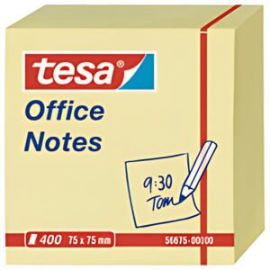 tesa Bloc cube avec notes adhésives Office Notes, 75 x 75 mm