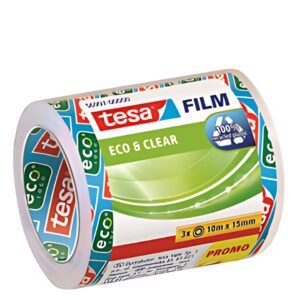 tesa Film Ruban adhésif Eco & Clear pack éco, 15 mm x 10 m