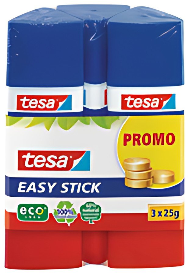 Tesa ecoLogo Bâton de colle Easy Stick, pack promo 3x 25 g