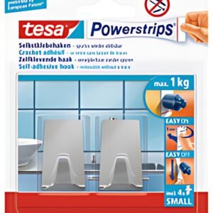 tesa Powerstrips Crochet adhésif SMALL, métal, rectangulaire