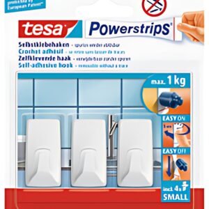 tesa Powerstrips Crochet SMALL rectangle, blanc
