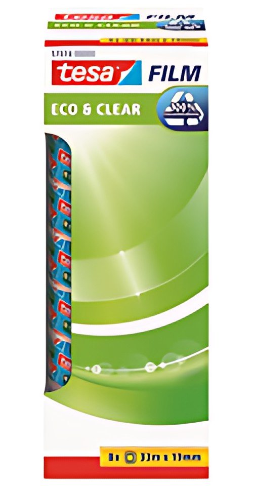 tesa Film Ruban adhésif Eco & Clear pack éco, 19 mm x 33 m
