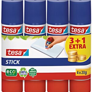 tesa ecoLogo Stick Bâton de colle, paquet de 4, 20 g