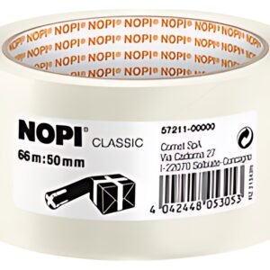 NOPI Ruban adhésif d'emballage en PP, 50 mm x 66 m