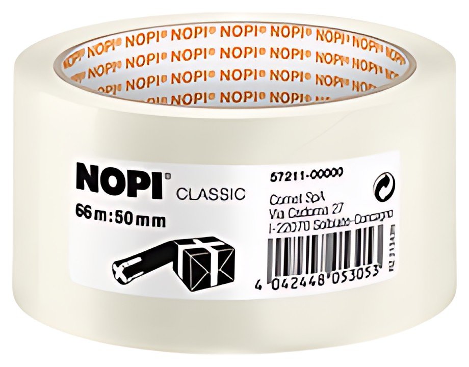 NOPI Ruban adhésif d'emballage en PP, 50 mm x 66 m