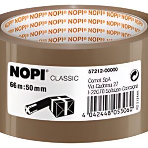 NOPI Ruban adhésif d'emballage en PP, 50 mm x 66 m, marron