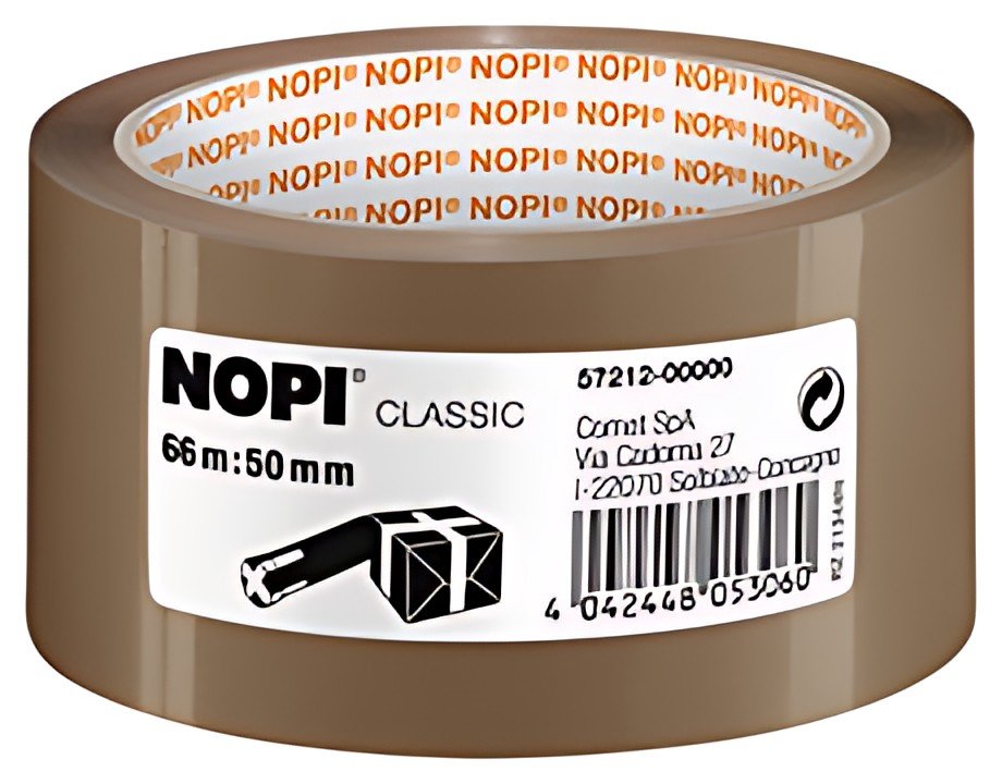 NOPI Ruban adhésif d'emballage en PP, 50 mm x 66 m, marron