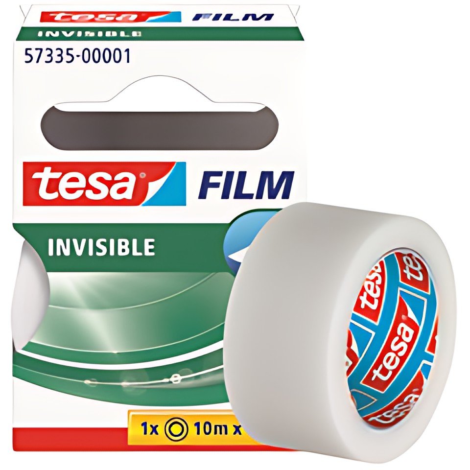 tesa Ruban adhésif, mat, 19mm x 33 m, invisible